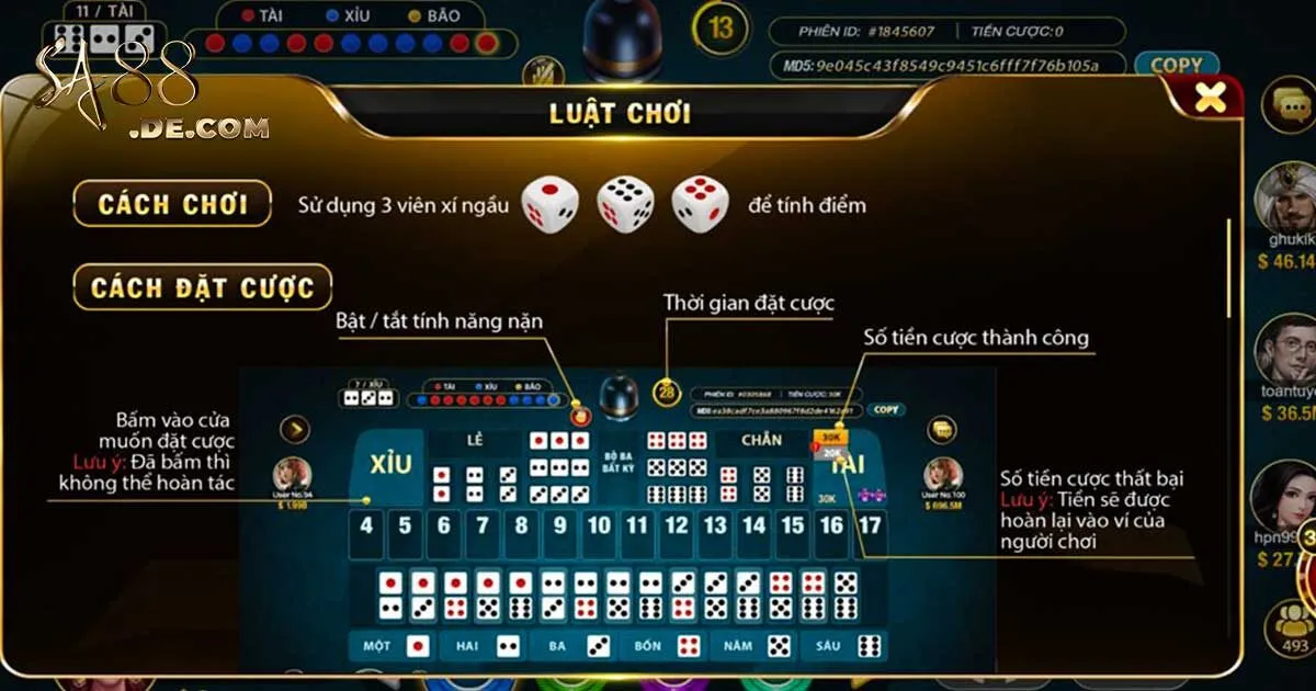 Hướng dẫn cách chơi game bài sicbo SA88
